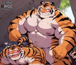 <3 anal anal_penetration anthro bladewolf74 blush camping duo felid feline felis hi_res male male/male male_penetrated male_penetrating male_penetrating_male mammal nipples nude orange_body overweight pantherine penetration penile penile_penetration sex stripes tent tiger