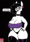 anthro bags_under_eyes bedroom_eyes big_breasts bikini bikini_bottom black_background black_hair breasts camel_toe clothing collar ear_piercing ear_ring emo eyewear female glasses hair legwear looking_at_viewer mature_anthro mature_female narrowed_eyes nipple_outline nipple_slip open_mouth piercing ring_piercing scar seductive simple_background solo spiked_collar spikes string_bikini swimwear text thigh_highs topwear tube_top white_body av-10 mommy_alpaca alpaca camelid mammal hi_res