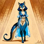 anthro bottomless clothed clothing female genitals head_tilt looking_at_viewer nightgown pussy simple_background smile solo standing denis0k saphira_(eragon) dragon full-length_portrait portrait