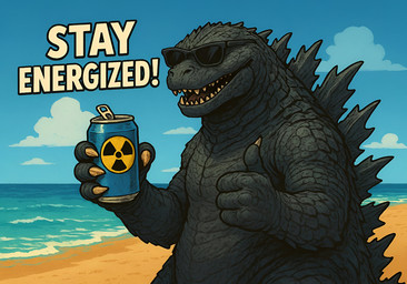 4_fingers anthro beach beverage beverage_can biped black_body black_scales claws cloud day detailed_background dorsal_spikes eyewear fingers gesture light male monotone_body monotone_scales mouth_closed open_mouth open_smile outside radiation_symbol sand scales sea seaside sharp_teeth sky smile solo spikes spikes_(anatomy) sunglasses symbol teeth text three-quarter_view thumbs_up water zenithwolf godzilla_(series) toho godzilla kaiju scalie 10:7 digital_media_(artwork) english_text half-length_portrait hi_res lighting portrait shaded