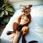 anthro bed casual_nudity female fondling furniture genitals looking_pleasured lying massage masturbation on_back on_bed pawpads peach_pussy presenting pussy solo spread_legs spreading zootopia mavefig_(director) thisotterdoesknotexist sam_(zootopia+) lutrine mammal mustelid animated hi_res webm