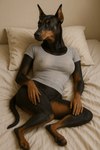 Rating: q
ID: 105890
Date: 2025-05-13 23:35:14 -0400
Status: pending
Score: 0
anthro bed bedroom breasts canid canine canis clothed clothing detailed detailed_background digitigrade dobermann domestic_dog female fur furniture hi_res joeverlong lying mammal nipple_outline nipples on_bed partially_clothed paws photorealism photorealistic pinscher realistic shirt solo topwear post #105890