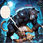 anal anal_penetration anthro anthro_on_anthro anthro_penetrated anthro_penetrating anthro_penetrating_anthro anus balls biceps big_muscles big_penis black_body black_fur blush bodily_fluids butt claws clothing cum cum_in_ass cum_inside dialogue dominant duo erection forest full_moon fur genital_fluids genitals glowing glowing_eyes humanoid_genitalia humanoid_penis larger_male male male/male male_penetrated male_penetrating male_penetrating_male markings moon muscular muscular_anthro muscular_male night nipples nude open_mouth outside pawpads pecs penetration penile penile_penetration penis penis_in_ass piledriver_position plant profanity raining sex size_difference smaller_male smaller_penetrated speech_bubble spots spotted_body spotted_fur tail teeth text tree vein veiny_muscles veiny_penis lovebytes cheetah felid feline mammal ursid english_text hi_res