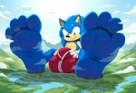 4_toes anthro bodily_fluids bulge claws clothed clothing feet foot_fetish foot_focus macro male soles solo sweat sweaty_feet toes underwear underwear_only massivegrowingbeast sonic_the_hedgehog_(series) sonic_the_hedgehog