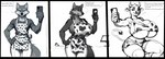 absurd_res animal_print anthro apron big_breasts blubtf bottomwear bovid bovine breast_expansion breasts butt canid canine canis cattle cheek_tuft clothed clothing comic cow_print cow_print_bikini curvaceous curvy_figure denim denim_clothing dialogue expansion facial_tuft female front_view fur furniture gender_transformation grey_body grey_fur hi_res horn huge_breasts jeans looking_at_viewer male mammal monochrome mtf_transformation pants phone seductive shirt shorts simple_background small_waist smug solo solo_focus species_transformation tank_top thick_thighs topwear transformation tuft voluptuous white_body white_fur wide_hips wolf