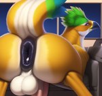 anthro anus balls big_butt butt flirting genitals huge_butt hyper hyper_anus hyper_butt male presenting solo avian