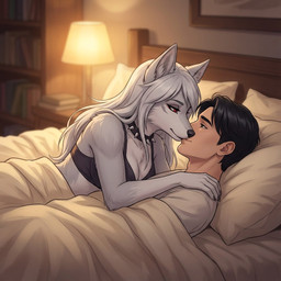 anthro duo female male male/female sindra-gosa hellaverse helluva_boss loona_(helluva_boss) canid canine canis human mammal wolf