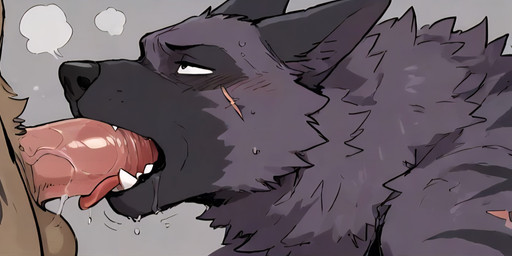 anthro brown_body brown_fur duo fur male male/male purple_body purple_fur sex sloppy_blowjob ulik hi_res