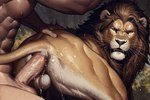 anal balls bestiality butt duo feral genitals male male/male penis hyperion felid human lion mammal pantherine