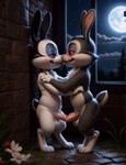 anthro bunnicula_(series) duo genitals humanoid_genitalia humanoid_penis male male/male penis gilbertaram bunnicula lagomorph leporid mammal rabbit vampire