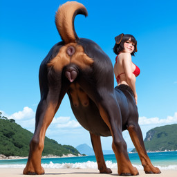 Rating: e
ID: 116352
Date: 2025-07-16 00:19:22 -0400
Status: pending
Score: 6
animal_ears animal_genitalia animal_pussy anus beach bikini bikini_top canid canine canine_genitalia canine_pussy canis clothing domestic_dog female genitals hi_res low-angle_view mammal mastiff molosser pussy randotaur rottweiler seaside solo swimwear taur post #116352