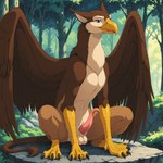 animal_genitalia animal_penis claws erection feral forest genitals male penis plant sitting sitting_on_rock solo spread_wings talons tapering_penis tree wings wildclaw666 avian gryphon mythological_avian hi_res