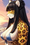 anthro beach bikini clothing female seaside solo swimwear felid jaguar mammal pantherine tagme