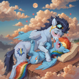 bodily_fluids cum cum_in_pussy cum_inside duo female feral genital_fluids male male/female venisoncreampie friendship_is_magic my_little_pony rainbow_dash_(mlp) hi_res