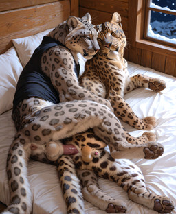 4_toes 5_toes anal anal_penetration anatomically_correct anatomically_correct_genitalia animal_genitalia animal_penis anthro anthro_on_feral anthro_penetrating anthro_penetrating_feral anus balls bed bed_sheet bedding bestiality bodily_fluids brown_pawpads cabin clothing dewclaw dripping duo erection eyes_closed feet feline_balls feline_penis feline_sheath feral feral_penetrated from_behind_position furniture genital_fluids genitals grey_eyes half-closed_eyes holding_partner lying male male/male narrowed_eyes night on_side pawpads paws penetration penile penile_penetration penis penis_in_ass penis_tip pillow pink_nose precum precum_drip sex sheath shirt snow spoon_position spooning tank_top toes topwear whiskers window drla amur_leopard felid leopard mammal pantherine snow_leopard absurd_res hi_res