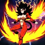 black_hair breasts clenched_teeth female fire flying fur genitals hair large_breasts lightning muscular muscular_female nipples nude pussy red_body red_eyes red_fur solo super_saiyan_4 teeth lendri_mujina kyuuka_(lendri_mujina) animal_humanoid humanoid mammal mammal_humanoid monkey_humanoid primate primate_humanoid saiyan hi_res