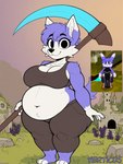 anthro belly big_belly big_breasts big_butt big_ears big_eyes black_bottomwear black_clothing black_nose black_pants black_pupils black_shirt black_tank_top black_topwear bottomwear breasts butt castle cheek_tuft clothed clothing curvy_figure dipstick_ears facial_tuft female fur hair hal_(yerticus) huge_butt long_ears looking_at_viewer mature_female melee_weapon multicolored_body multicolored_ears musclegut muscular muscular_anthro navel pants pixie_cut polearm pupils ruins scythe shirt short short_stack short_tail simple_background smile solo standing tank_top thick_thighs topwear tuft two_tone_body voluptuous weapon white_body white_face white_fur white_hands wide_hips yerticus atlyss canid canine canis mammal wolf hi_res portrait