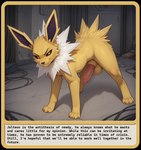 black_sclera electronics feral fierce genitals looking_at_viewer male penis smile snarling solo spiked_penis spikes spikes_(anatomy) standing nonimousmate eeveelution generation_1_pokemon jolteon pokemon_(species) hi_res