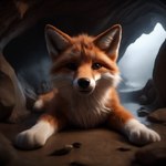 canid canine female feral fluffy_fur fox fur hi_res hornybunny indigo_furry_mix_v95_realistic indigoyiffylawlessmix_(model) mammal nose orange_body orange_fur paws solo stable_diffusion