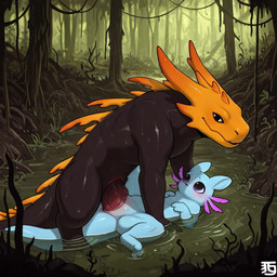 big_dom_small_sub dominant duo female feral feral_on_feral lying male male/female on_back partially_submerged penetration size_difference swamp vaginal vaginal_penetration temmitem rain_world videocult rivulet_(rain_world) lizard lizard_(rain_world) reptile scalie slugcat animated short_playtime webm