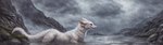 absurd_res ambiguous_gender blue_eyes cloud dragon dripping feral fluffy fluffy_tail fur furred_dragon happy hi_res lake luna_(scalesai) monotone_body partially_submerged raining scalesai smile solo splash storm storm_clouds ultrawide water waterfall wet wet_body wet_fur white_body white_fur widescreen wingless_dragon