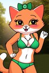 anthro breasts clothing female forest forest_background nature nature_background plant solo standing tree underwear wonderlol90 vkontakte kusya_(sberbank) domestic_cat felid feline felis mammal