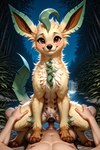 anatomically_correct anatomically_correct_genitalia anatomically_correct_pussy animal_genitalia animal_pussy balls bestiality black_nipples blush bodily_fluids brown_eyes canine_genitalia canine_pussy claws cowgirl_position cum cum_in_pussy cum_inside digitigrade duo female feral feral_on_top first_person_view forest forest_background from_front_position genital_fluids genitals hands_on_legs hands_on_thighs happy human_on_feral interspecies lake lakeside leaf leaf_tail leaking_cum looking_at_viewer lying_on_back lying_on_ground male male/female multi_nipple nature nature_background night nipples on_bottom on_top paws penetration pink_nipples plant pussy rock sex smile star tree vaginal vaginal_penetration waterfall arvedui nintendo pokemon canid canine canis eeveelution generation_4_pokemon human leafeon mammal pokemon_(species) absurd_res hi_res huge_filesize