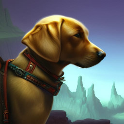 ambiguous_gender black_eyes black_nose collar collar_only feral nude outside rock sky solo space stable_diffusion smu000 bird_dog canid canine canis domestic_dog hunting_dog labrador mammal retriever 2022