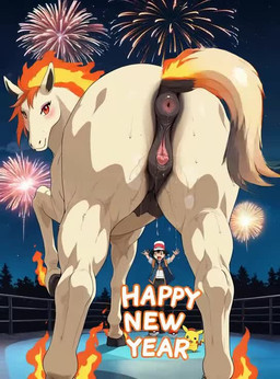 ambiguous_fluids anatomically_correct anatomically_correct_genitalia animal_genitalia animal_pussy anus blush bodily bodily_fluids butt dancing dripping equine_anus equine_genitalia equine_pussy female feral feral_presenting fire flaming_tail genital_fluids genitals grok horn looking_at_viewer looking_back pokeball presenting pussy raised_tail smile smiling_at_viewer solo tail_motion tailwag zooming_out shut_up_and_watch nintendo pokemon equid equine generation_1_pokemon horse human mammal pikachu pokemon_(species) animated short_playtime webm