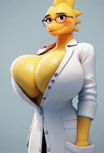 anthro big_breasts bodily_fluids breasts cleavage clothed clothing female huge_breasts solo sweat jfurryart605 scalie animated hi_res webm