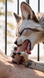 andromorph anthro female feral genitals intersex licking male male/female oral penile penis penis_lick sex tongue tongue_out riccardoarmini26 animated hi_res webm