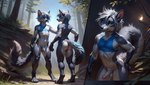 anthro butt foreskin genitals girly male nature nature_background penis solo anubiten_(director) canid canine canis mammal wolf hi_res