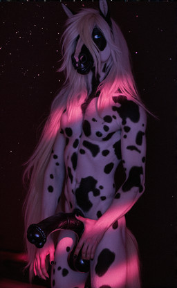 5_fingers animal_genitalia animal_penis anthro balls black_background black_balls black_ears black_lips black_markings black_nails black_nipples black_penis blue_eyes colored_nails dark_background equine_penis fingers flared_penis genitals glistening glistening_genitalia glistening_penis hair light lips long_hair looking_aside male markings medial_ring mouth_closed nails navel nipples penis photorealism pink_light realistic shadow simple_background solo sparkles spots standing upper_body white_body white_inner_ear white_skin 7oxytron equid equine horse mammal hi_res pink_theme