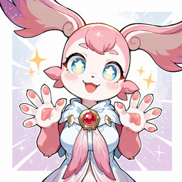 5_fingers anthro breasts female fingers front_view long_ears looking_at_viewer medium_breasts solo standing star_eye upper_body lucasauditore mem_(honkai:_star_rail) hi_res