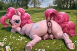 anatomically_correct anatomically_correct_anus anatomically_correct_genitalia anatomically_correct_pussy animal_genitalia animal_pussy anus equid equine equine_anus equine_genitalia equine_pussy female female_focus feral genitals hasbro horse jelloponies looking_at_viewer mammal my_little_pony pink_body pinkie_pie_(mlp) pony presenting pussy raised_tail rear_view solo solo_focus teats