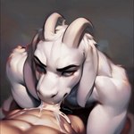 animated animatediff_(module) anthro asriel_dreemurr bodily_fluids bovid caprine cum cum_inside duo first_person_view genital_fluids goat high-angle_view horn looking_at_viewer male male/male mammal muscular oral pinasheep69