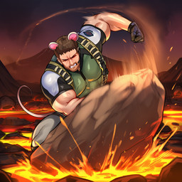 clothing gloves handwear lava male muscular muscular_male punch rock solo anonymous_director resident_evil chris_redfield human hybrid mammal mouse murid murine rodent