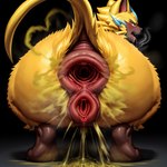 anatomically_correct anatomically_correct_anus anatomically_correct_genitalia anatomically_correct_pussy angry anthro anus crouching fart fart_fetish female frown fur gaping gaping_anus gaping_pussy generation_7_pokemon genitals legendary_pokemon looking_at_viewer pokemon_(species) pussy rear_view scowl solo spread_legs spreading zeraora