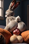 animal_genitalia animal_penis anthro anus balls bedroom butt canid canine canine_genitalia canine_penis duo female fox genitals hi_res hornybunny indigo_furry_mix indigo_furry_mix_v95_realistic judy_hopps knot lagomorph leporid male male/female mammal nick_wilde penis pussyt rabbit vein zootopia