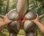 animal_genitalia anthro bestiality butt butt_focus cloaca duo easyfluff_(model) easyfluffv10-prerelease2_(model) female feral first_person_view genitals hand_on_butt human_on_feral interspecies male male/female outside prompt raised_tail rear_view scales spread_butt spread_cloaca spreading vertical_cloaca wings dragon human mammal scalie hi_res prompt_metainfo