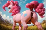 animal_genitalia animal_pussy bodily_fluids equid equine equine_anus equine_genitalia equine_pussy female female_focus feral genital_fluids genitals hasbro horse jelloponies mammal my_little_pony pinkie_pie_(mlp) pony pussy raised_tail rear_view solo solo_focus teats