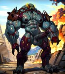 armor ben_10 big_muscles claws fire genitals huge_muscles hyper hyper_muscles male muscular penis ruins solo tentacles skyrimking vilgax alien cephalopod coleoid decapodiform humanoid marine mollusk