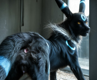 alternate_color amber_eyes animal_genitalia animal_pussy anus balls bioluminescence black_body black_fur black_nose blue_body blue_fur blue_markings bodily_fluids butt canine_genitalia canine_pussy detailed_background detailed_fur dripping ear_markings facial_markings female feral fluffy fur genital_fluids genitals glowing glowing_body glowing_fur glowing_markings head_markings inner_ear_fluff inside light long_mouth looking_at_viewer looking_back markings multicolored_body multicolored_ears multicolored_fur neck_tuft pink_anus presenting presenting_anus presenting_hindquarters presenting_pussy pupils pussy pussy_juice pussy_juice_drip quadruped rear_view ring_(marking) shadow sheath snout solo standing tail tuft two_tone_body two_tone_ears two_tone_fur whiskers white_body white_fur yellow_eyes yellow_sclera balloon_(director) nintendo pokemon canid canid_taur canine eeveelution generation_2_pokemon mammal mammal_taur pokemon_(species) shiny_pokemon taur umbreon absurd_res detailed digital_media_(artwork) hi_res