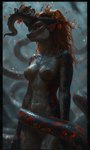 breasts female solo tentacles akhiezer hybrid reptile scalie snake absurd_res hi_res