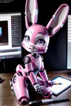 aibunny android anthro computer female hi_res lagomorph leporid looking_at_viewer machine mammal painting rabbit robot robotic_arm robotic_body robotic_leg solo stylus tablet venisoncreampie