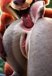 anal anal_penetration anthro anthro_on_anthro anus bodily_fluids butt claws clitoris close-up duo faceless_character faceless_female female fur genitals grey_body grey_fur hand_on_butt interspecies licking male male/female male_rimming_female nude open_mouth oral orange_body orange_fur penetration predator/prey pussy rimming saliva sex short_tail teeth tongue tongue_out tongue_penetration zootopia jimothyjimmy judy_hopps nick_wilde canid canine fox lagomorph leporid mammal rabbit red_fox absurd_res detailed edit hi_res photo_manipulation