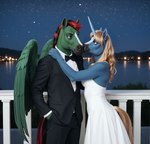 anthro classy clothed clothing duo female horn lake male male/female night night_sky sky star starry_sky wings matt3985_(director) equid equine horse mammal pegasus unicorn hi_res