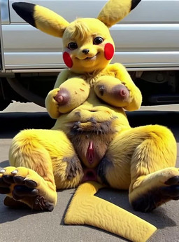 anthro anus breasts claws concrete dirty_feet dirty_fur female fur genitals nipples paws pussy shaking_breasts sitting_on_ground smile smiling_at_viewer solo spread_legs spreading tail vehicle yellow_body yellow_fur stothemfh nintendo pokemon generation_1_pokemon mammal pikachu pokemon_(species) rodent animated short_playtime webm
