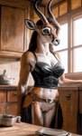 absurd_res antelope anthro bovid breasts butt completely_nude female female_anthro fur genitals hi_res lewdtf mammal nude_art pussy solo