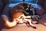 after_sex anal anal_knotting anal_penetration animal_genitalia animal_penis anus asleep ball_size_difference balls bed black_body black_claws black_fur black_pawpads bodily_fluids brown_body brown_fur canine_genitalia canine_penis claws cum cum_in_ass cum_inside cum_on_balls cum_pool cumming_together duo eyes_closed feral feral_on_feral feral_penetrated feral_penetrating feral_penetrating_feral feral_penetrating_male fluffy fluffy_tail from_behind_position fur furniture genital_fluids genitals knot knotting male male/male male_on_feral male_penetrated male_penetrating male_penetrating_feral male_penetrating_male multicolored_body multicolored_fur neck_tuft night on_bed pawpads paws penetration penile penile_penetration penis pillow sex smile tuft viewed_from_above white_body white_fur window polar_(director) alaskan_malamute canid canine canis domestic_dog mammal molosser mountain_dog nordic_sled_dog saint_bernard spitz